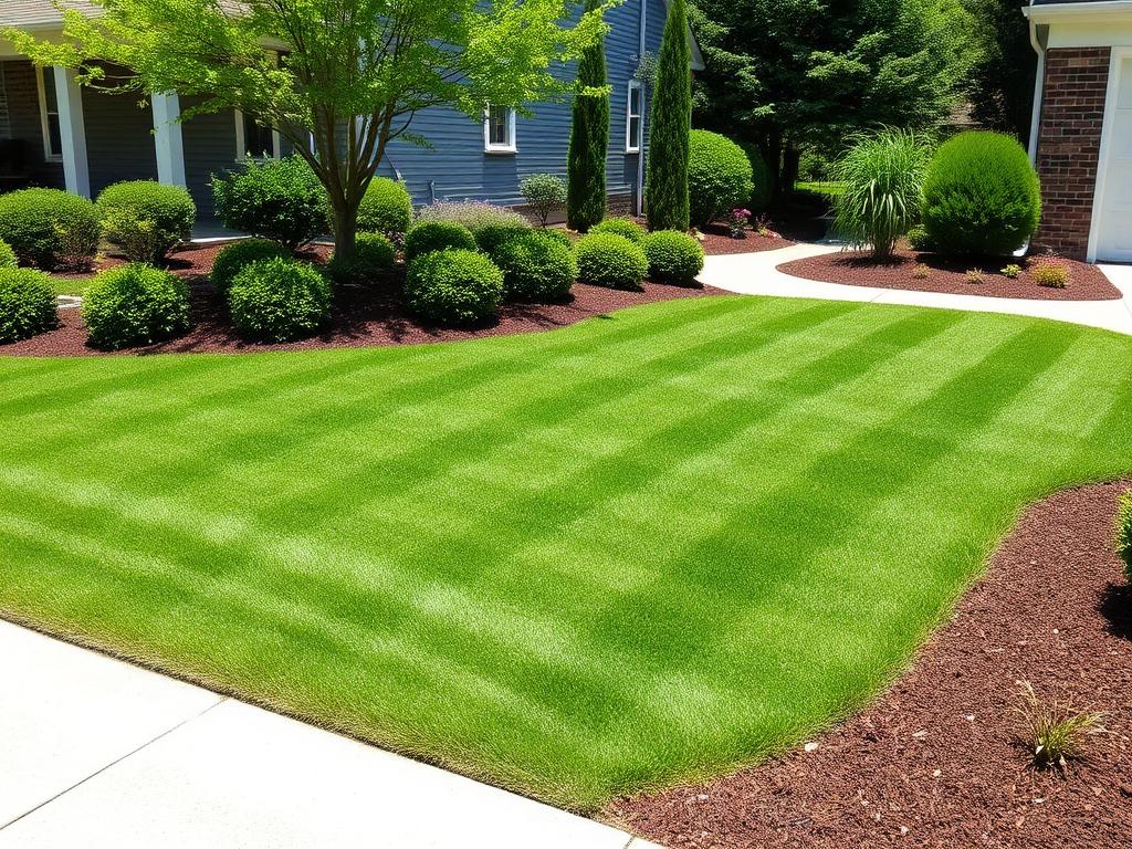 Turf mowed, beds edged and mulched